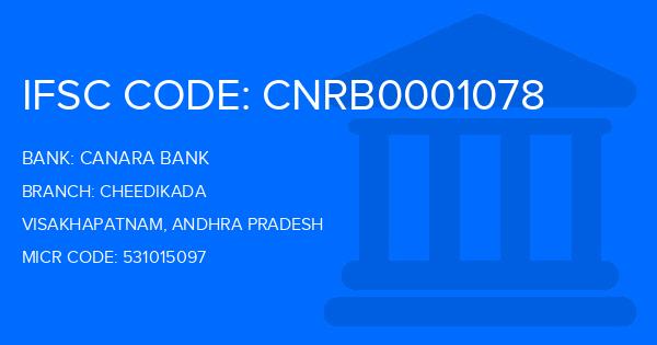 Canara Bank Cheedikada Branch IFSC Code