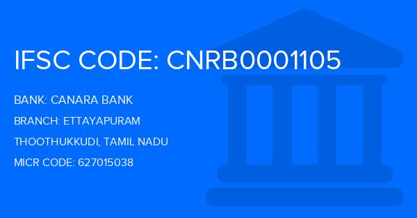 Canara Bank Ettayapuram Branch IFSC Code