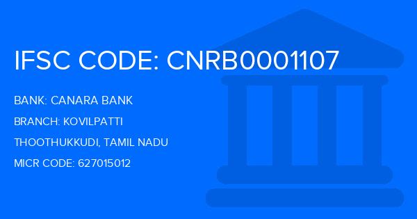 Canara Bank Kovilpatti Branch IFSC Code