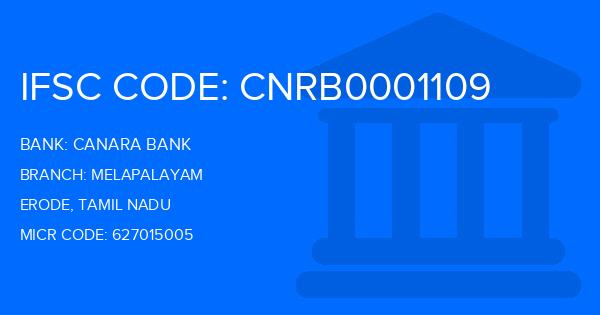Canara Bank Melapalayam Branch IFSC Code