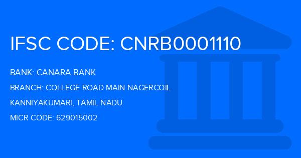 Canara Bank College Road Main Nagercoil Branch IFSC Code
