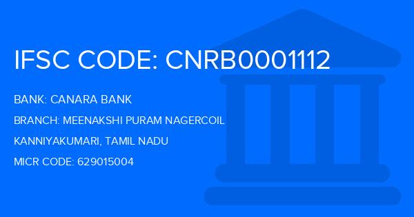 Canara Bank Meenakshi Puram Nagercoil Branch IFSC Code