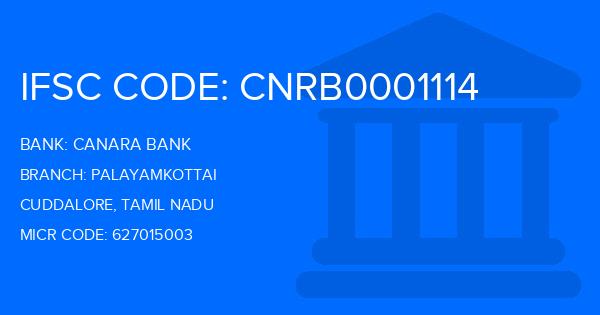 Canara Bank Palayamkottai Branch IFSC Code