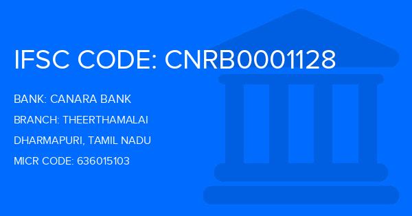 Canara Bank Theerthamalai Branch IFSC Code