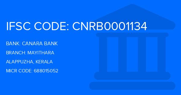 Canara Bank Mayithara Branch IFSC Code