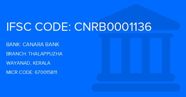 Canara Bank Thalappuzha Branch IFSC Code