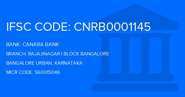 Canara Bank Rajajinagar I Block Bangalore Branch IFSC Code