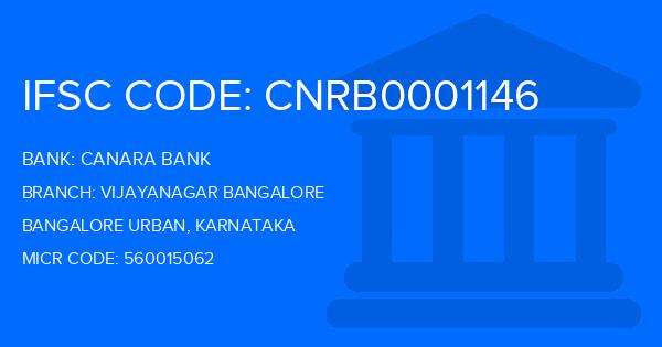 Canara Bank Vijayanagar Bangalore Branch IFSC Code