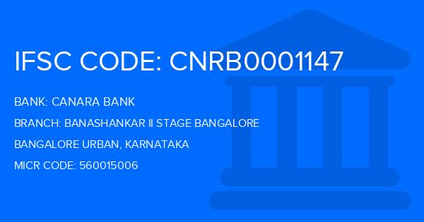 Canara Bank Banashankar Ii Stage Bangalore Branch IFSC Code