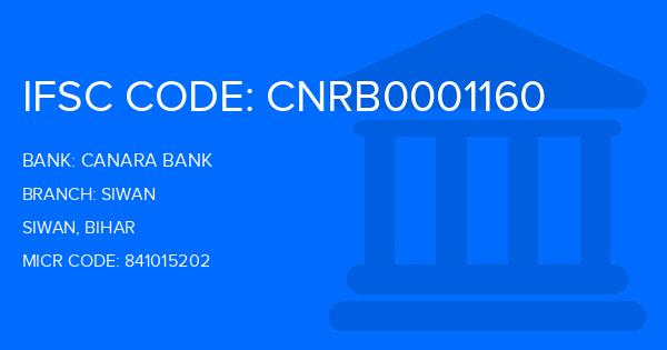 Canara Bank Siwan Branch IFSC Code