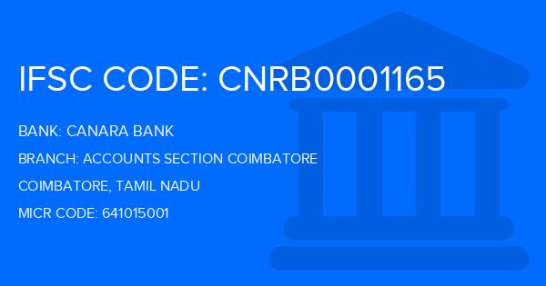 Canara Bank Accounts Section Coimbatore Branch IFSC Code