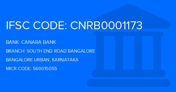 Canara Bank South End Road Bangalore Branch IFSC Code