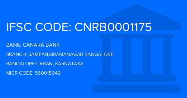 Canara Bank Sampangiramanagar Bangalore Branch IFSC Code