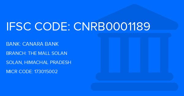 Canara Bank The Mall Solan Branch IFSC Code
