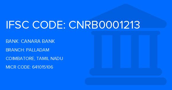 Canara Bank Palladam Branch IFSC Code