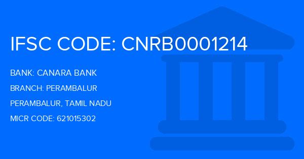 Canara Bank Perambalur Branch IFSC Code