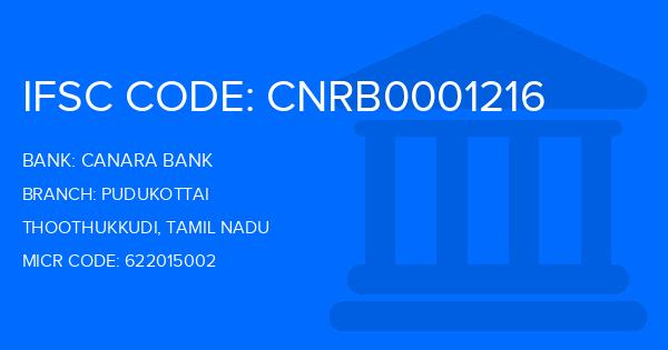 Canara Bank Pudukottai Branch IFSC Code