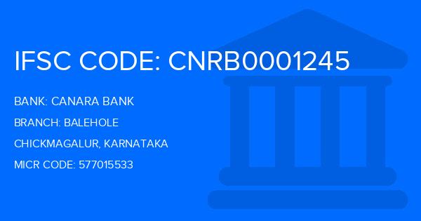 Canara Bank Balehole Branch IFSC Code