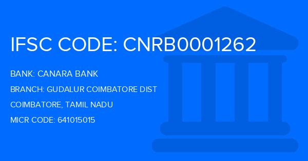 Canara Bank Gudalur Coimbatore Dist Branch IFSC Code