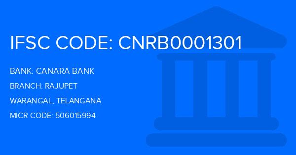 Canara Bank Rajupet Branch IFSC Code
