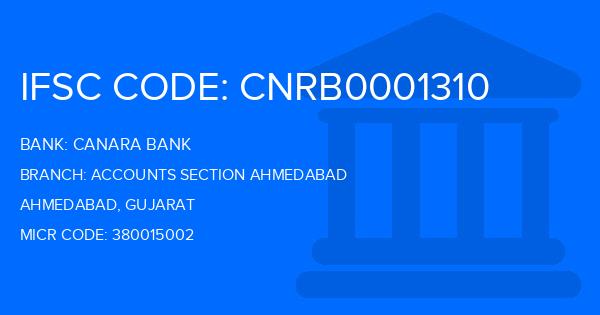 Canara Bank Accounts Section Ahmedabad Branch IFSC Code