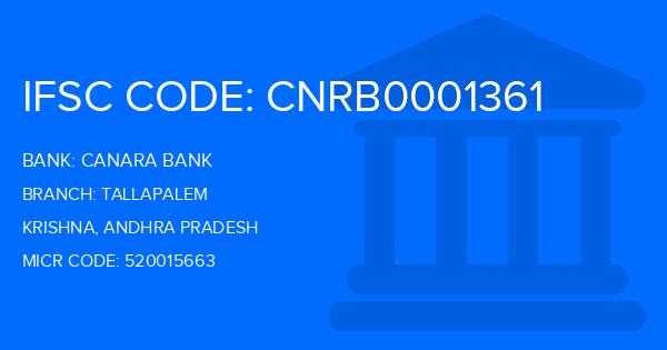 Canara Bank Tallapalem Branch IFSC Code