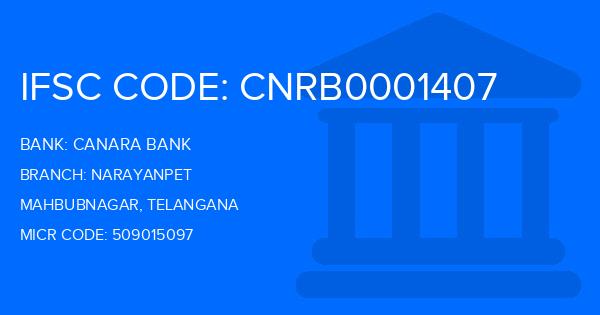 Canara Bank Narayanpet Branch IFSC Code