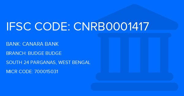 Canara Bank Budge Budge Branch IFSC Code