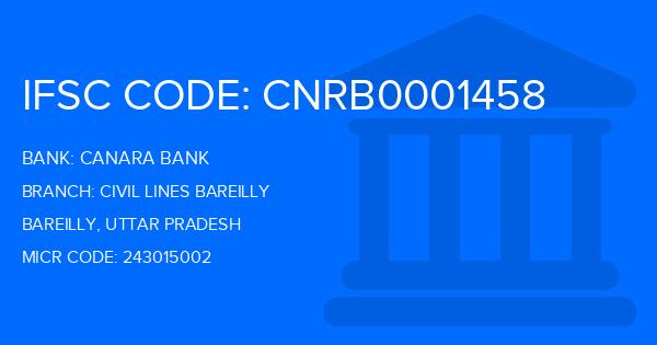 Canara Bank Civil Lines Bareilly Branch IFSC Code
