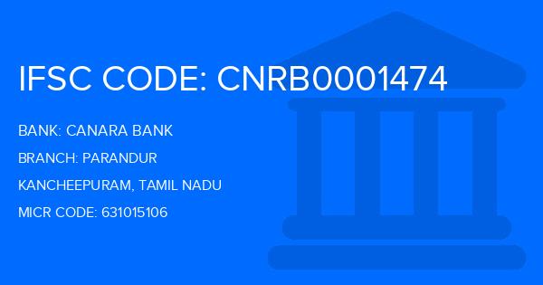 Canara Bank Parandur Branch IFSC Code