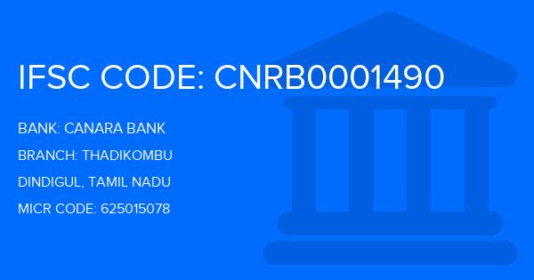 Canara Bank Thadikombu Branch IFSC Code