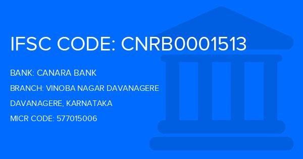 Canara Bank Vinoba Nagar Davanagere Branch IFSC Code
