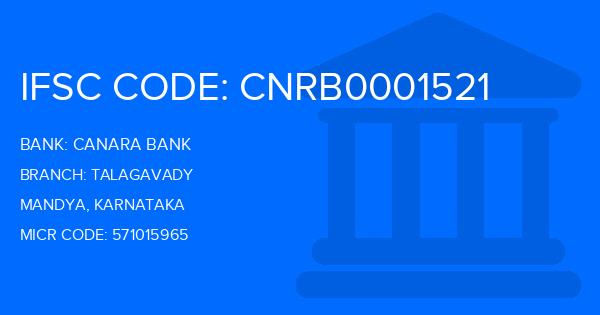 Canara Bank Talagavady Branch IFSC Code