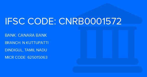 Canara Bank N Kuttupatti Branch IFSC Code