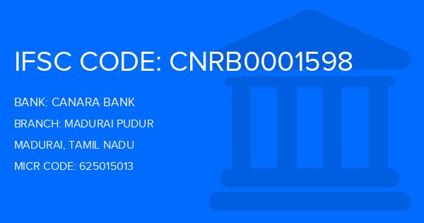 Canara Bank Madurai Pudur Branch IFSC Code
