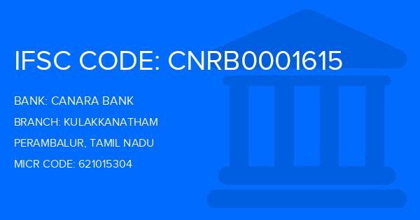 Canara Bank Kulakkanatham Branch IFSC Code