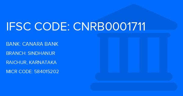 Canara Bank Sindhanur Branch IFSC Code