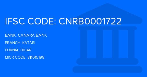 Canara Bank Katari Branch IFSC Code
