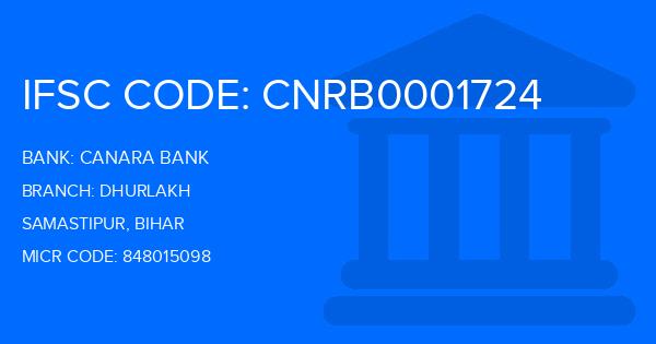 Canara Bank Dhurlakh Branch IFSC Code