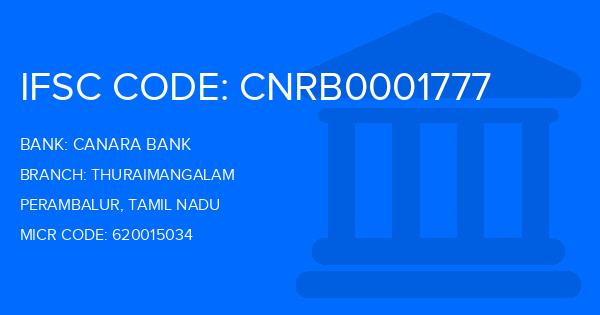 Canara Bank Thuraimangalam Branch IFSC Code