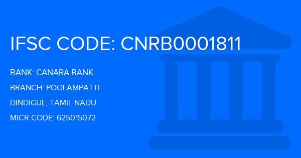 Canara Bank Poolampatti Branch IFSC Code