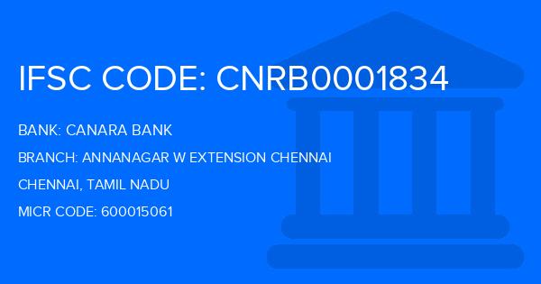 Canara Bank Annanagar W Extension Chennai Branch IFSC Code