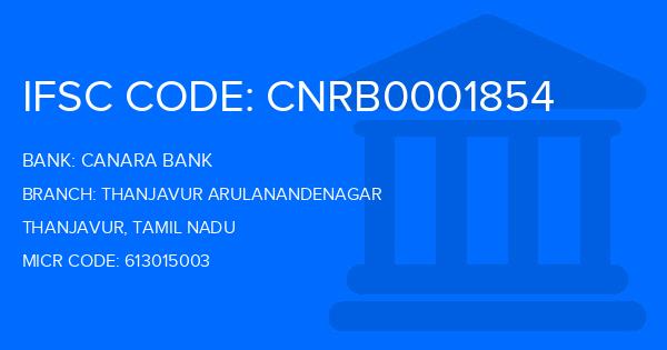 Canara Bank Thanjavur Arulanandenagar Branch IFSC Code