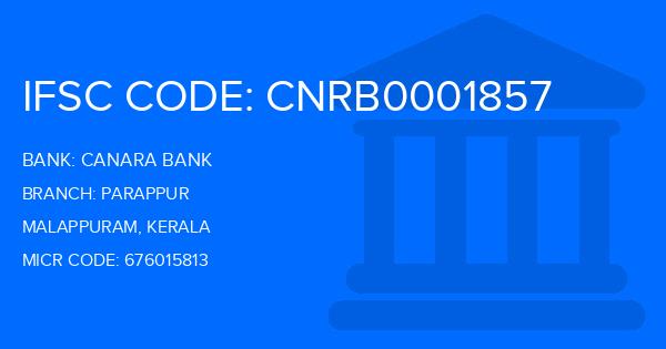 Canara Bank Parappur Branch IFSC Code