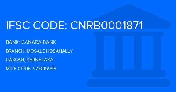 Canara Bank Mosale Hosahally Branch IFSC Code