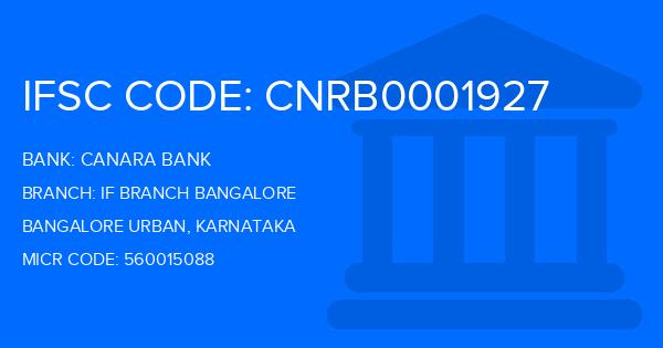 Canara Bank If Branch Bangalore Branch IFSC Code