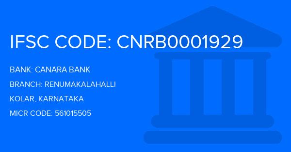 Canara Bank Renumakalahalli Branch IFSC Code