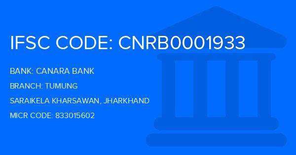 Canara Bank Tumung Branch IFSC Code