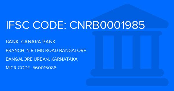 Canara Bank N R I Mg Road Bangalore Branch IFSC Code