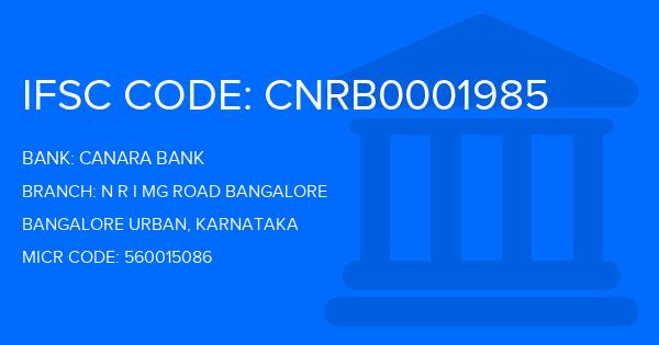 Canara Bank N R I Mg Road Bangalore Branch IFSC Code